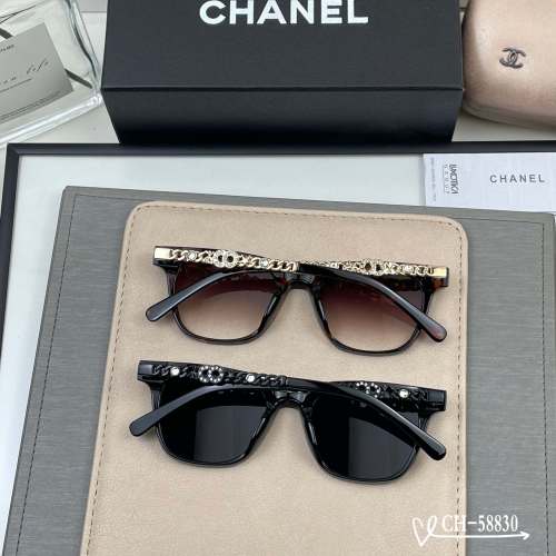 Chanel Fashion Retro Sunglasses Versatile Glasses Size: 63-17-140