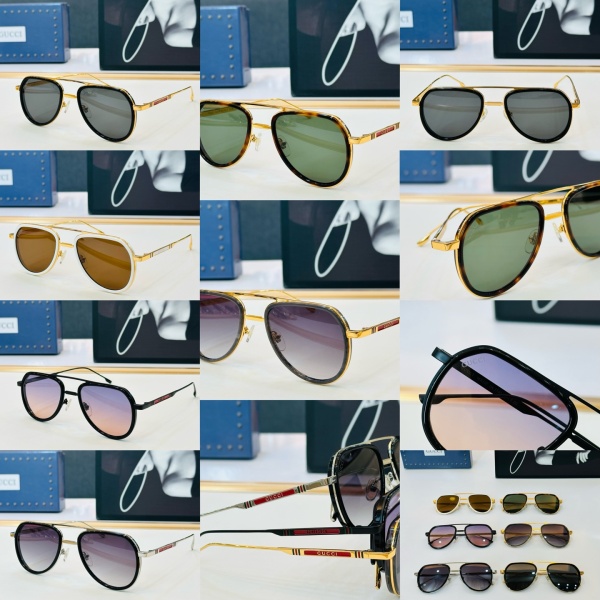 Gucci Fashion Retro Sunglasses Versatile Flying Glasses Size: 52-20-140