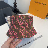 Louis Vuitton Fashion Full Logo Fisherman's Hat Couple Versatile Sunshade Hat