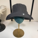 Chanel Fashion Embroidered Star Fishing Hat Versatile Sunshade Hat
