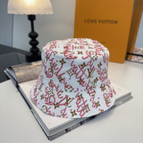 Louis Vuitton Fashion Full Logo Fisherman's Hat Couple Versatile Sunshade Hat