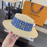 Louis Vuitton Fashion Logo Flat Top Hat Versatile Sunshade Hat 57 CM