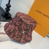 Louis Vuitton Fashion Full Logo Fisherman's Hat Couple Versatile Sunshade Hat