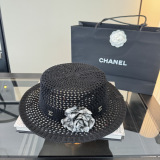 Chanel Women's Fashion Knitted Hollow Top Hat Versatile Sunshade Hat 57 CM