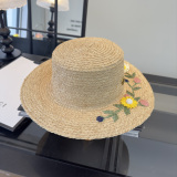 Gucci Fashion 3D Flower Lafite Grass Hat Versatile Sunshade Hat 57 CM