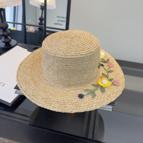 Gucci Fashion 3D Flower Lafite Grass Hat Versatile Sunshade Hat 57 CM