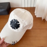 Chrome Hearts Retro Leather Cross Baseball Hat Couple Casual Versatile Duck Tongue Hat