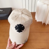 Chrome Hearts Retro Leather Cross Baseball Hat Couple Casual Versatile Duck Tongue Hat