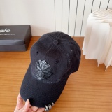 Chrome Hearts Retro Leather Cross Baseball Hat Couple Casual Versatile Duck Tongue Hat
