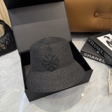 Chrome Hearts Fashion Leather Cross Beach Straw Hat Casual Versatile Sunshade Hat