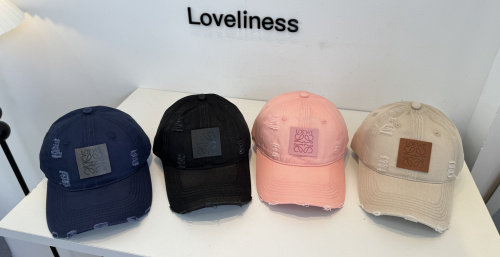 Loewe Classic Logo Distressed Baseball Hat Couple Casual Duck Tongue Hat