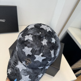 Chrome Hearts Retro Star Printed Distressed Baseball Hat Couple Casual Duck Tongue Hat