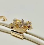 Dior New Fashion Versatile Diamond Set Bow Earrings