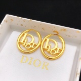 Dior Fashion Versatile Logo Letter Oval Earrings