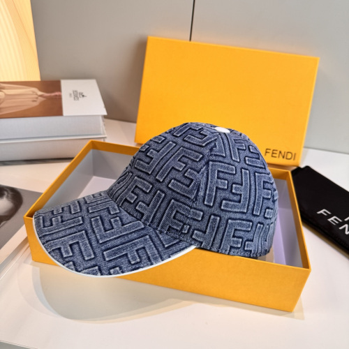 Fendi New Fashion FF Jacquard Duck Tongue Hat Couple Versatile Baseball Hat 56CM