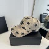 Chrome Hearts Retro Star Printed Distressed Baseball Hat Couple Casual Duck Tongue Hat