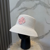 Chrome Hearts Fashion Leather Cross Beach Straw Hat Casual Versatile Sunshade Hat