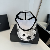 Chrome Hearts Retro Star Printed Distressed Baseball Hat Couple Casual Duck Tongue Hat