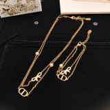 Dior Fashion Versatile Double layered Bow Necklace