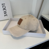 Loewe Classic Logo Distressed Baseball Hat Couple Casual Duck Tongue Hat