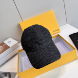 Fendi New Fashion FF Jacquard Duck Tongue Hat Couple Versatile Baseball Hat 56CM