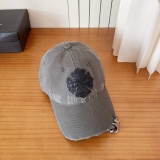 Chrome Hearts Retro Leather Cross Baseball Hat Couple Casual Versatile Duck Tongue Hat