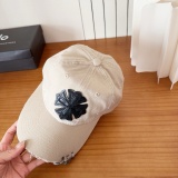 Chrome Hearts Retro Leather Cross Baseball Hat Couple Casual Versatile Duck Tongue Hat