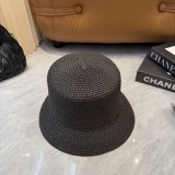 Chrome Hearts Fashion Leather Cross Beach Straw Hat Casual Versatile Sunshade Hat
