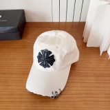 Chrome Hearts Retro Leather Cross Baseball Hat Couple Casual Versatile Duck Tongue Hat