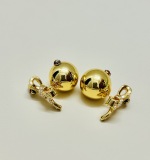Dior New Fashion Versatile Diamond Set Bow Earrings