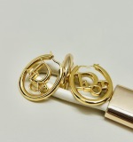 Dior New Fashion Versatile Letter Oval Earrings
