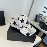 Chrome Hearts Retro Star Printed Distressed Baseball Hat Couple Casual Duck Tongue Hat