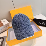 Fendi New Fashion FF Jacquard Duck Tongue Hat Couple Versatile Baseball Hat 56CM