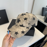 Chrome Hearts Retro Star Printed Distressed Baseball Hat Couple Casual Duck Tongue Hat