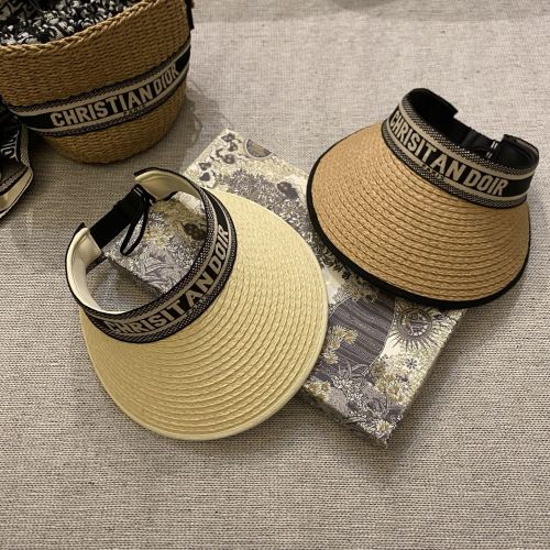 Dior Fashion Fragrance Sunshade Hat  Casual Versatile Empty Top Hat
