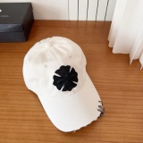 Chrome Hearts Retro Leather Cross Baseball Hat Couple Casual Versatile Duck Tongue Hat