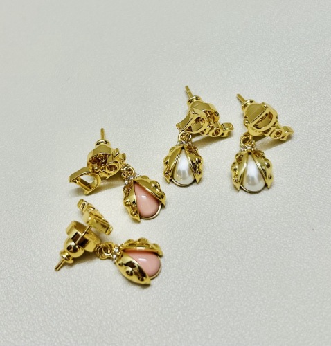 Dior Classic Fashion Versatile Letter Ladybug Earrings