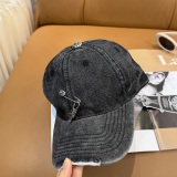 Chrome Hearts Fashion Retro Distressed Baseball Hat Couple Casual Washed Duck Tongue Hat 57CM
