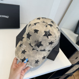 Chrome Hearts Retro Star Printed Distressed Baseball Hat Couple Casual Duck Tongue Hat