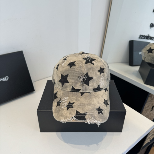Chrome Hearts Retro Star Printed Distressed Baseball Hat Couple Casual Duck Tongue Hat