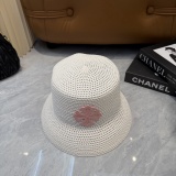 Chrome Hearts Fashion Leather Cross Beach Straw Hat Casual Versatile Sunshade Hat