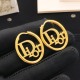 Dior Fashion Versatile Logo Letter Oval Earrings