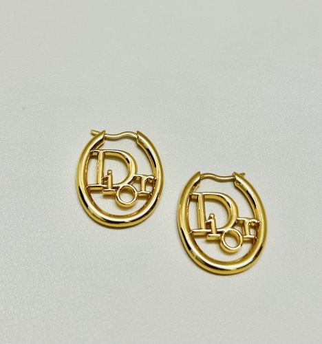 Dior New Fashion Versatile Letter Oval Earrings