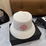 Chrome Hearts Fashion Leather Cross Beach Straw Hat Casual Versatile Sunshade Hat