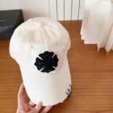 Chrome Hearts Retro Leather Cross Baseball Hat Couple Casual Versatile Duck Tongue Hat