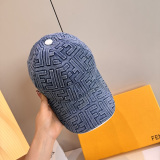 Fendi New Fashion FF Jacquard Duck Tongue Hat Couple Versatile Baseball Hat 56CM