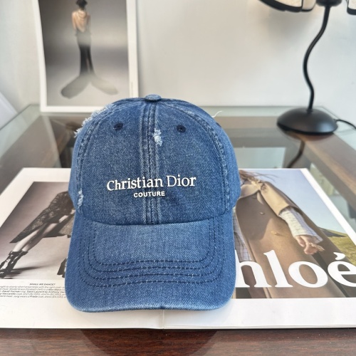 Dior Classic Logo Distressed Baseball Hat Couple Casual Duck Tongue Hat
