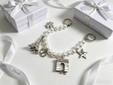 Dior Classic Fashion Versatile Paris Landmark Theme Pearl Pendant