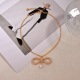 Dior Classic Fashion Versatile Pearl Bow Necklace
