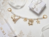 Dior Classic Fashion Versatile Paris Landmark Theme Pearl Pendant
